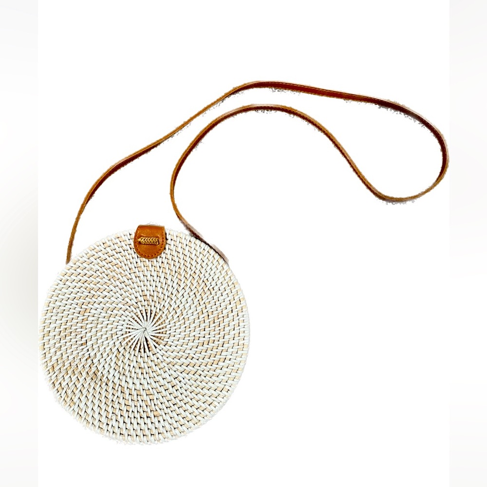 Handwoven Round Rattan crossbody bag